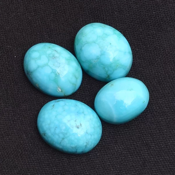 Turquoise Gemstone Oval Cabochon | Turquoise 9x11mm-10x13mm Oval Loose Gemstone Cabs | Natural Turquoise Semi Precious Gemstone Cabochon Lot