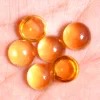 Natural Citrine Gemstone 9mm Round Cabochon | AAA+ Citrine Semi Precious Gemstone Flat Back Smooth Cabs | Citrine Loose Gemstone Cabochon - Image 3
