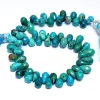 Chrysocolla Gemstone 7x5mm Teardrop Briolette Faceted Loose Beads | Natural Chrysocolla Semi Precious Gemstone Faceted Drops | 8inch Strand