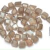 AAA+ Grey Moonstone 6mm-8mm Faceted Nugget Beads | Natural Rare Moonstone Tumbled Semi Precious Gemstone Loose Fancy Beads | 14inch Strand