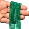 AAA+ Green Onyx 3mm-4mm Round Faceted Beads | 13inch Strand | Natural Green Onyx Semi Precious Gemstone Loose Round Beads for Jewelry Making - Image 2