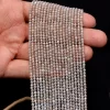 AAA+ Camel Moonstone 3mm Micro Faceted Beads | 13inch Strand | Brown Moonstone Semi Precious Faceted Gemstone Beads | SILVER COATED Beads - Image 2
