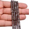 Grey Moonstone 5mm-6mm Heishi Smooth Spacer Beads | 8inch Strand | Natural Gray Moonstone Semi Precious Gemstone Tyre Rondelle Wheel Beads