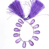 AAA Brazilian Amethyst Pear Briolette Beads | 8x16mm Faceted Briolette 6" Strand | Natural Amethyst Semi Precious Gemstone Calibrated Beads