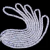 White Rainbow Moonstone 5mm-6mm Heishi Smooth Beads | Gemstone Tyre Rondelle 16" Strand | Natural Blue Fire Rainbow Moonstone Spacer Beads
