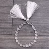 AAA Clear Crystal Quartz Round Faceted Beads | 8mm Calibrated Beads 8inch Strand | Natural Crystal Semi Precious Gemstone Beads for Jewelry