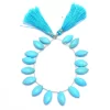 Turquoise Marquise Briolettes | Gemstone 10x20mm Marquise Beads | Howlite Turquoise Faceted Rare Beads for Jewelry | 8inch Strand - 90 Carats