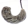 AAA+ Grey Moonstone Gemstone Smooth Rondelle Beads | 4mm-7mm Beads 16" Strand | Natural Multi Moonstone Semi Precious Gemstone Loose Beads - Image 3