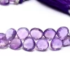 Amethyst Heart Briolette Gemstone 8mm Faceted Beads | Natural AAA+ Brazilian Amethyst Semi Precious Gemstone Briolette Beads | 8inch Strand