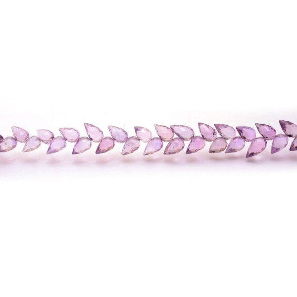 AAA+ Natural Pink Amethyst Tulip Flower Buds Drops Briolette | 6inch Strand | Amethyst Gemstone Diagonal Drill Faceted Teardrop Fancy Beads - Image 4