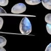 AAA+ Blue Fire Moonstone Faceted Pear Briolette | 8x12mm Calibrated Loose Beads | Natural Rainbow Moonstone Semiprecious Gemstone Pear Beads - Image 3