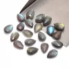 AAA+ Labradorite Faceted Pear Briolette | 8x12mm Calibrated Loose Beads | Natural Fire Labradorite Semi Precious Gemstone Pear Briolettes - Image 3