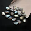 AAA+ Labradorite Faceted Pear Briolette | 8x12mm Calibrated Loose Beads | Natural Fire Labradorite Semi Precious Gemstone Pear Briolettes - Image 2