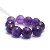 AAA+ African Amethyst 7mm-8mm Round Faceted Beads | 10 Loose Beads | Purple Natural Amethyst Semi Precious Gemstone Round Beads for Jewelry