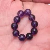 AAA+ African Amethyst 7mm-8mm Round Faceted Beads | 10 Loose Beads | Purple Natural Amethyst Semi Precious Gemstone Round Beads for Jewelry - Image 3
