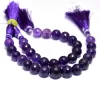 Multi African Amethyst 9mm-10mm Round Faceted Beads | 5inch Strand | Purple Natural Amethyst Semi Precious Gemstone Round Beads for Jewelry