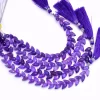 AAA+ Natural Amethyst Tulip Flower Buds Drops Briolette | 6" Strand | Purple Amethyst Gemstone Diagonal Drill Faceted Teardrop Fancy Beads - Image 6