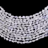 AAA White Rainbow Moonstone 10mm-14mm Faceted Nuggets Beads | Moonstone Step Cut Tumbled | Natural Semi Precious Gemstone Blue Fire Beads