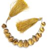 AAA+ Beer Quartz Gemstone 12mm-18mm Twisted Teardrop Briolettes | 4" Strand | Natural Beer Quartz Semi Precious Gemstone Faceted Drop Beads - Image 2