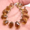 AAA+ Beer Quartz Gemstone 12mm-18mm Twisted Teardrop Briolettes | 4inch Strand | Natural Beer Quartz Semi Precious Gemstone Faceted Drop Beads - Image 2
