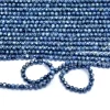 Natural Blue Sapphire Gemstone 3mm Faceted Rondelle Beads | 13inch Strand | AAA+ Blue Sapphire Precious Gemstone Faceted SILVER COATED Beads