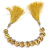 AAA+ Beer Quartz Gemstone 12mm-18mm Twisted Teardrop Briolettes | 4inch Strand | Natural Beer Quartz Semi Precious Gemstone Faceted Drop Beads