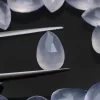 AAA+ Blue Chalcedony Gemstone Faceted Pear Briolette | 8x12mm Calibrated Loose Beads | Chalcedony Semiprecious Gemstone Pear Briolette Beads - Image 3