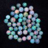 AAA+ Ethiopian Opal Fire 4mm Round Cabochon | Natural Ethiopian Welo Opal Multi Fire Loose Gemstone Flat Back Cabs | Welo Opal Gemstone Lot - Image 2
