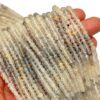 Moonstone Faceted Rondelle Beads | 4mm-5mm Beads 13inch Strand | Multi Shaded Grey Moonstone- Natural Semi Precious Gemstone Rondelle Beads - Image 2