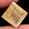 RARE FIND AAA+ Golden Rutilated Quartz Gemstone 20x20mm Buff Top Square Loose Cut Stone | Natural Gold Rutile Gemstone Step Cut Cushion Cut