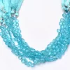 AAA Sky Apatite 5mm-8mm Faceted Heart Briolette Beads | 8inch Strand | Sea Blue Apatite Semi Precious Gemstone Briolette for Jewelry Making