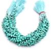 Natural AAA+ Turquoise Gemstone 7x5mm-6x8mm Briolette Faceted Beads | Arizona Turquoise Gemstone Pear Loose Beads | 8inch Strand - Image 2