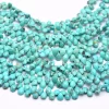 Natural AAA+ Turquoise Gemstone 7x5mm-6x8mm Briolette Faceted Beads | Arizona Turquoise Gemstone Pear Loose Beads | 8inch Strand