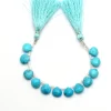 AAA+ Turquoise Gemstone Briolettes, Turquoise 10mm Heart, Natural Turquoise Faceted Semi Precious Gemstone Beads, Arizona Turquoise Layout - Image 2