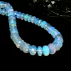 HUGE SIZE AAA+ Ethiopian Opal Multi Fire 7mm-10mm Faceted Rondelle Beads | 16" Strand | Natural Ethiopian Welo Opal Precious Gemstone Beads - Image 4