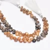 AAA+ Golden Shine Moonstone 5mm-7mm Smooth Heart Briolette Beads | Multi Moonstone Golden Fire Semi Precious Gemstone Beads | 8inch Strand