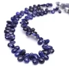 Natural Blue Sapphire Pear Faceted Briolettes | 10inch Strand | AAA+ Multi Blue Sapphire Gemstone Faceted Briolette Loose Beads for Jewelry