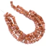 Natural Peach Gemstone Nuggets Beads | Moonstone Semi Precious Gemstone 6mm-8mm Faceted Step Cut Tumbled Beads for Jewelry | 8inch Strand - Image 3