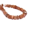 Natural Peach Gemstone Nuggets Beads | Moonstone Semi Precious Gemstone 6mm-8mm Faceted Step Cut Tumbled Beads for Jewelry | 8inch Strand