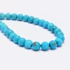 AAA+ Natural Turquoise 8mm-9mm Round Faceted Beads | 18inch Strand | Shaded Arizona Turquoise Semi Precious Gemstone Loose Beads | 1mm Hole - Image 3