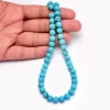 AAA+ Natural Turquoise 8mm-9mm Round Faceted Beads | 18inch Strand | Shaded Arizona Turquoise Semi Precious Gemstone Loose Beads | 1mm Hole - Image 4