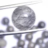 AAA Black Rutilated Quartz 12mm Round Cabochon, Black Rutile Gemstone Cabs | Natural Semi Precious Gemstone Loose Cabochon Lot For Jewelry