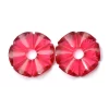 AAA Rubellite Tourmaline Quartz Carving Flower Loose Gemstone Pair | Beautiful 25mm Flower 6mm Hole | Rubellite Hydro Quartz Gemstone Pair - Image 2