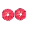 AAA Rubellite Tourmaline Quartz Carving Flower Loose Gemstone Pair | Beautiful 25mm Flower 6mm Hole | Rubellite Hydro Quartz Gemstone Pair - Image 4