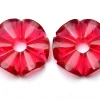 AAA Rubellite Tourmaline Quartz Carving Flower Loose Gemstone Pair | Beautiful 25mm Flower 6mm Hole | Rubellite Hydro Quartz Gemstone Pair