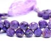 AAA+ Charoite Gemstone 10mm Faceted Heart Briolette Beads | 8" Strand | Purple Charoite Semi Precious Gemstone Loose Briolettes for Jewelry - Image 3