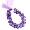 AAA+ Charoite Gemstone 10mm Faceted Heart Briolette Beads | 8" Strand | Purple Charoite Semi Precious Gemstone Loose Briolettes for Jewelry - Image 4