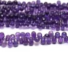 AAA+ Amethyst Gemstone 6x4mm Faceted Teardrop Briolette Beads | 8inch Strand | African Amethyst Semi Precious Gemstone Teardrop Briolettes