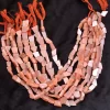 Rare Peach Moonstone 12mm-14mm Flat Nugget Beads | Moonstone Gemstone Tumbled | Natural Semi Precious Gemstone Smooth Beads | 13inch Strand - Image 2