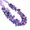 AAA+ Charoite Gemstone 10mm-14mm Pear Briolette Beads | 8inch Strand | Purple Charoite Semi Precious Gemstone Faceted Briolettes for Jewelry - Image 2